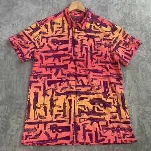 RETRO RIFLE Shirt Mens Large The Arsenal Hawaiian Short Sleeve Button Up Casual
